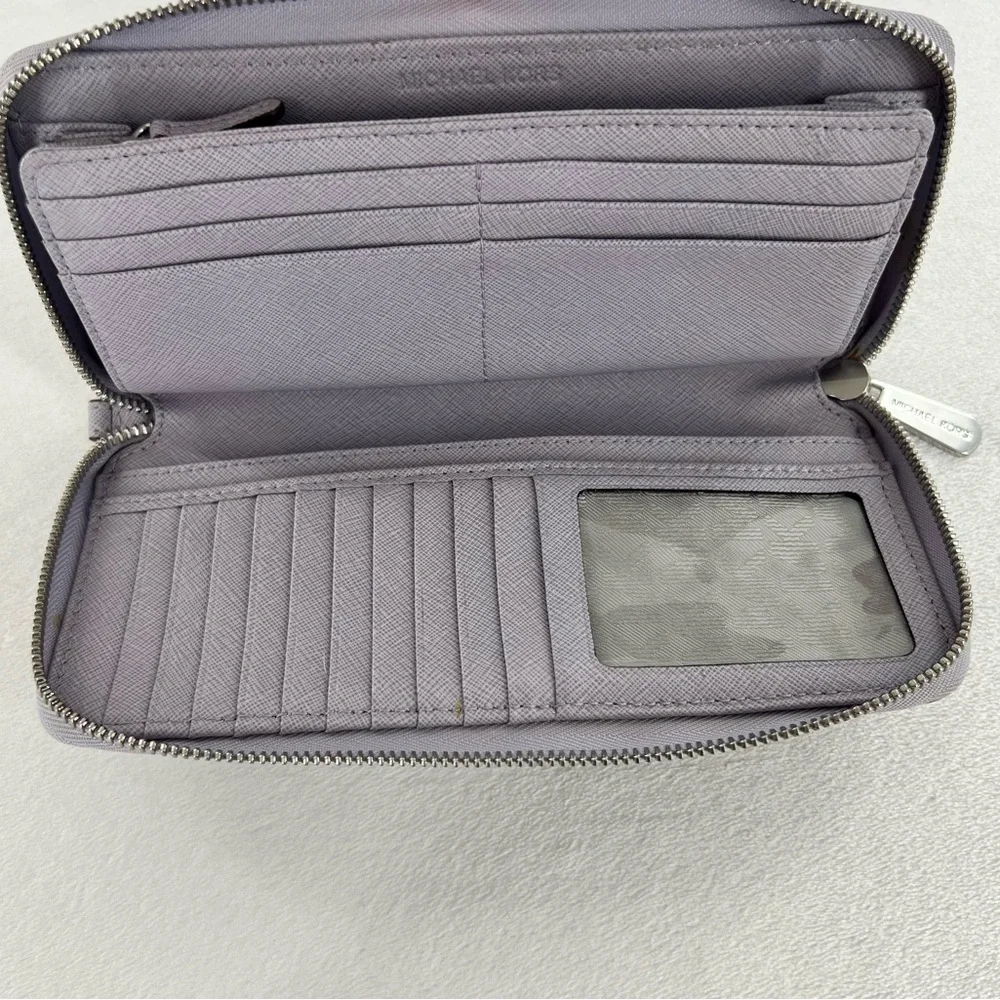 Michael Kors Lavender Saffiano Zip-Around Wallet - Picture 2 of 8